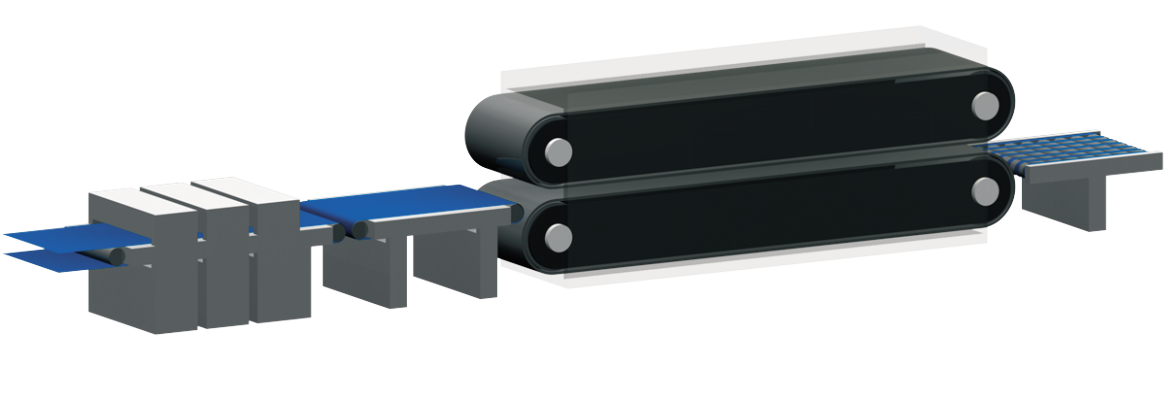 A Injeção de vapor é um sistema especial de alimentação que utiliza uma correia superior e outra inferior para injetar vapor no painel de fibra, acelerando o processo de produção em 10-30%.