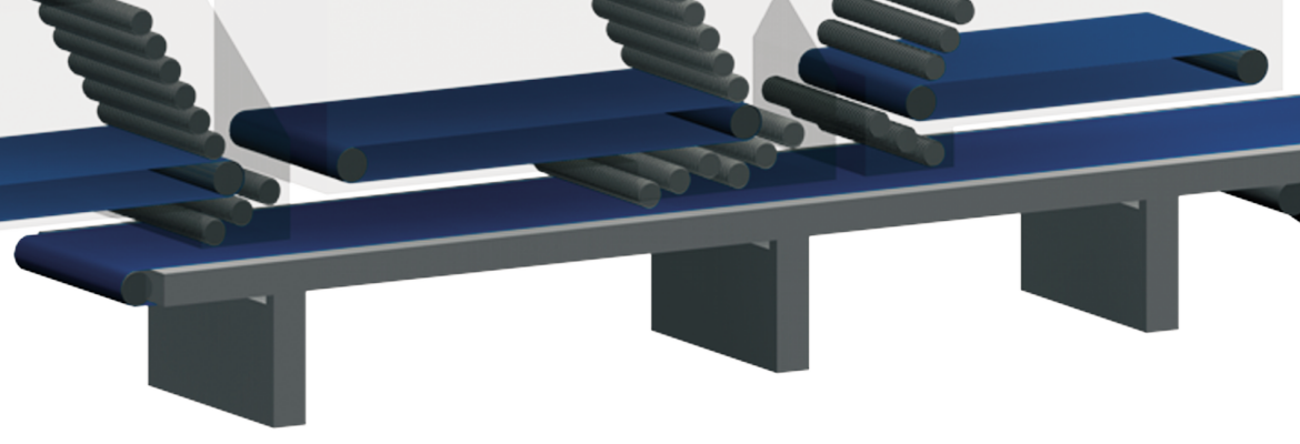 A correia da linha de formação é o núcleo do processamento de aglomerados de madeira, e segue para o ponto onde a placa é transferida para a prensa. MDF, fibras de madeira PB e painéis de partículas tipo "OSB" passam todos pela linha de formação.