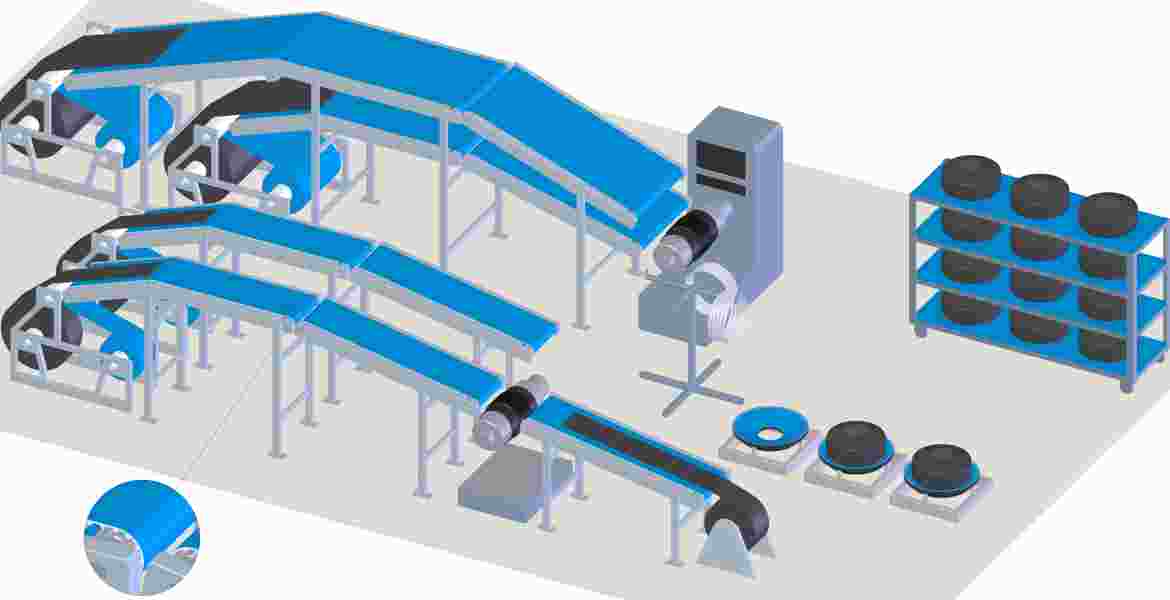 El primer paso del acabado final es la máquina de montaje de neumáticos, con más de 40 componentes que acaban conformando el neumático verde.