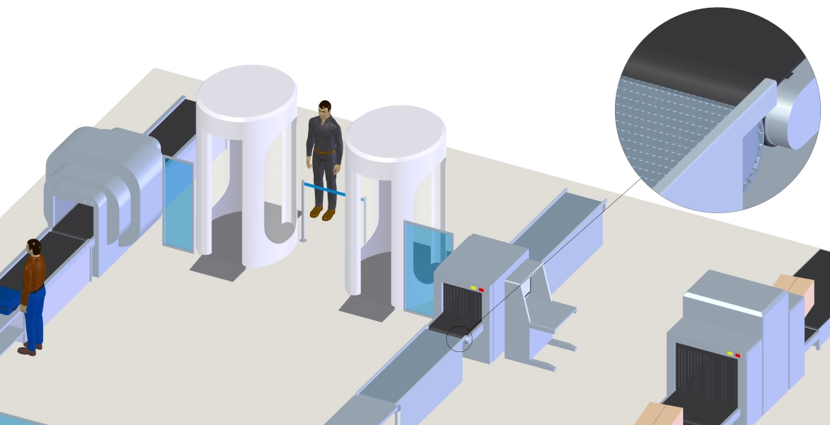 Een van de belangrijkste stappen in de luchthaven- en luchtvaartveiligheid. Voor vertrek uitgevoerde veiligheidscontroles, bagage-screening en explosieven detectie systemen zijn van het allerhoogste belang.
